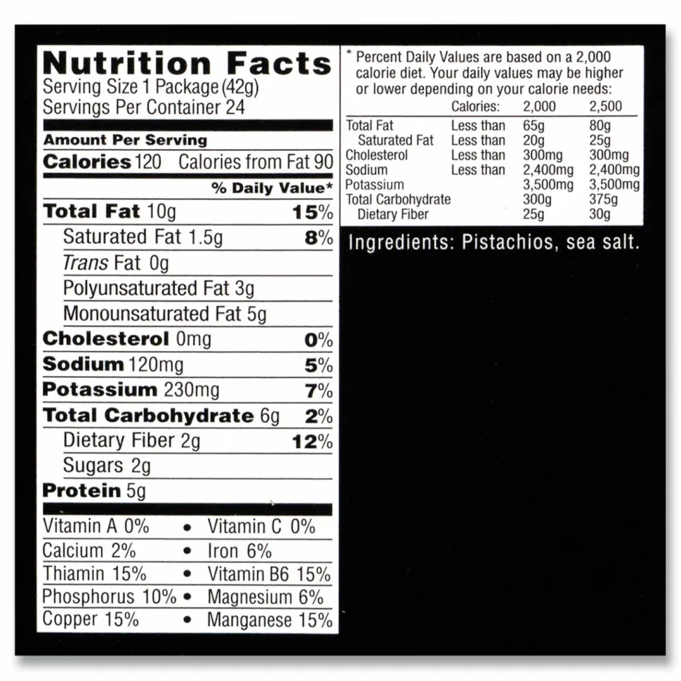 Wonderful Roasted and Salted Pistachios, 1.5 oz Bag, 24/Pack