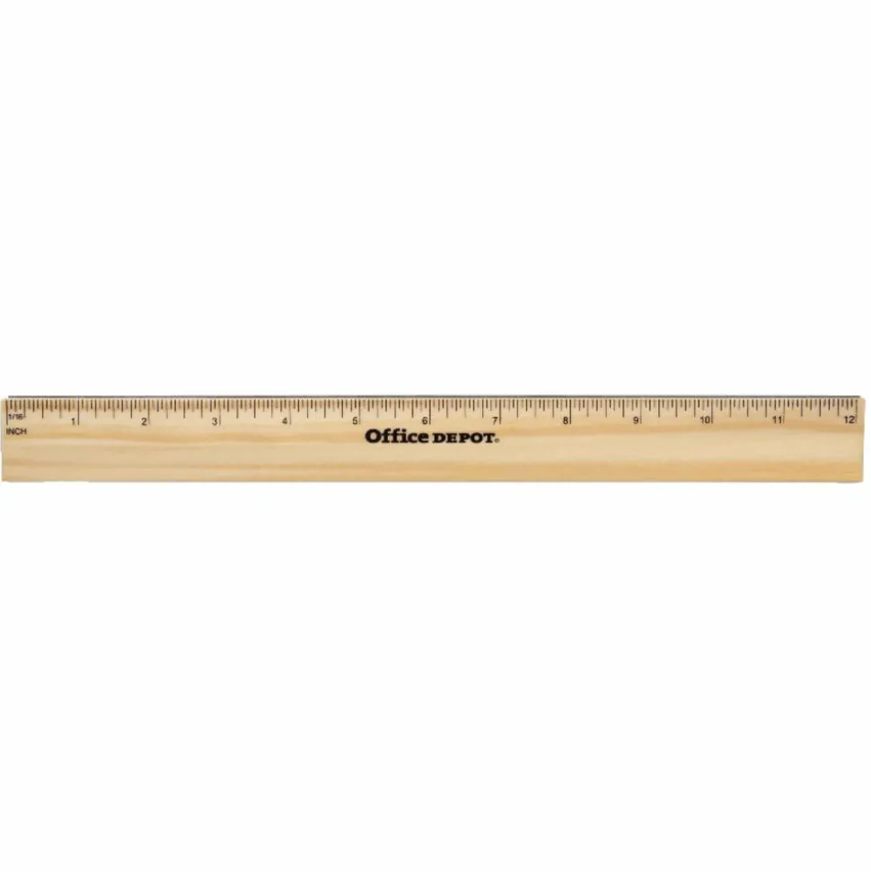 Wood Metal-Edge Ruler, 12"