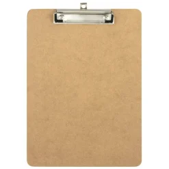 Wood Clipboards, 9" x 12-1/2", 100% Recycled Wood, Light Brown, Pack Of 6 Clipboards