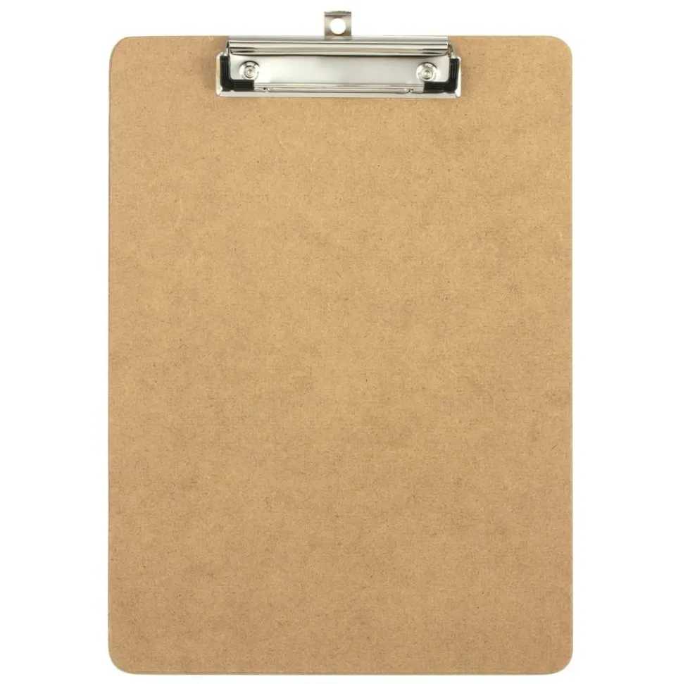 Wood Clipboards, 9" x 12-1/2", 100% Recycled Wood, Light Brown, Pack Of 6 Clipboards