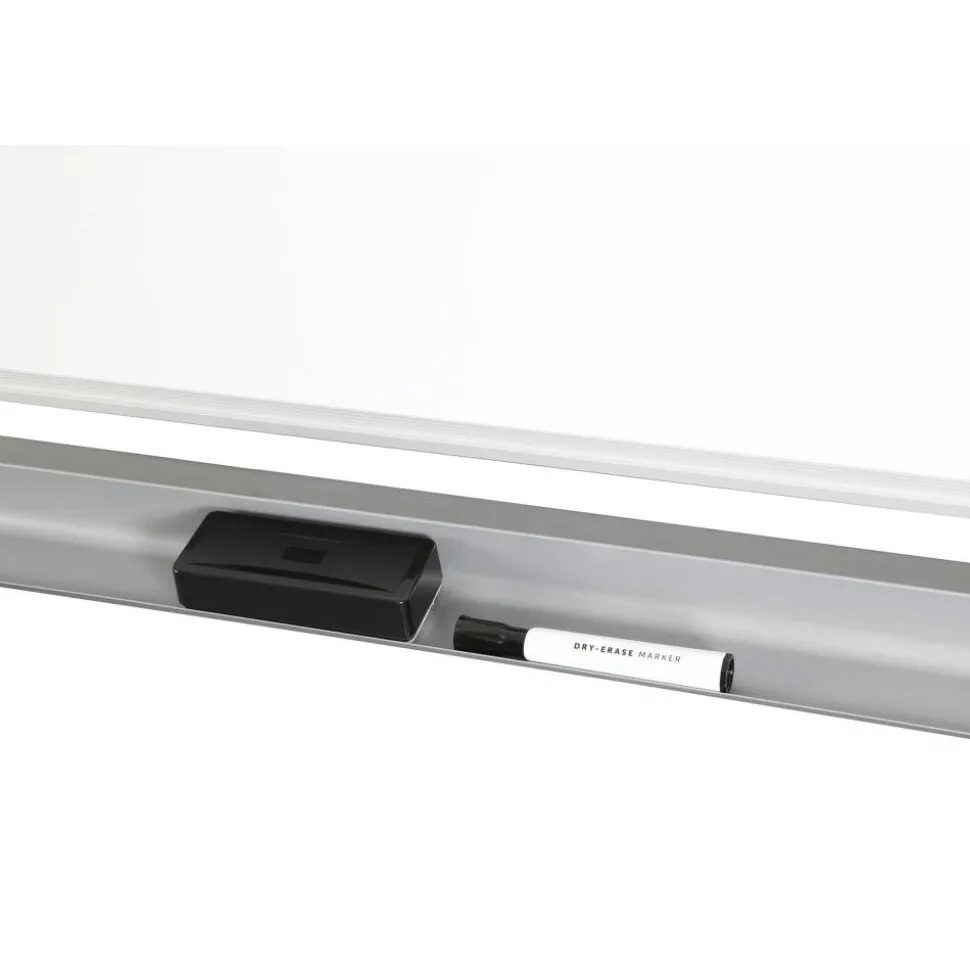 WorkPro Double-Sided Mobile Magnetic Dry-Erase Whiteboard Easel, 72" x 48", Aluminum Frame With Silver Finish