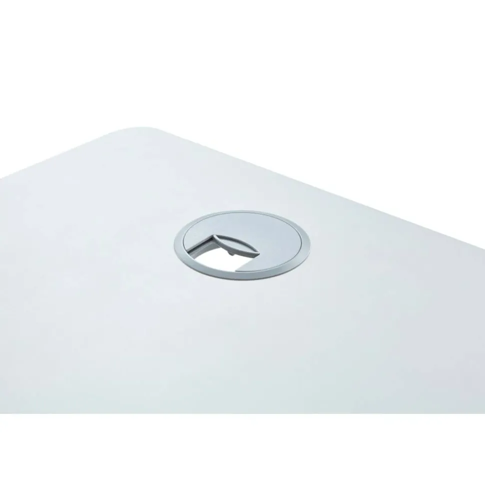 WorkPro AnyPlace Flip-Top Nesting Training Table, 29-1/2"H x 60"W x 24"D, Light Gray/Silver