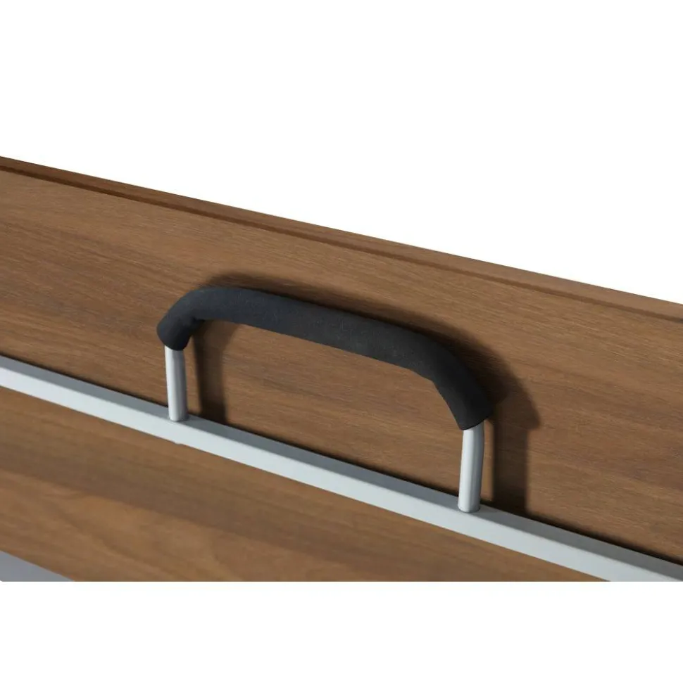 WorkPro AnyPlace Flip-Top Nesting Training Table With Modesty Panel, 60"W x 29-1/2"H x 24"D, Walnut/Silver
