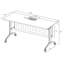 WorkPro AnyPlace Flip-Top Nesting Training Table With Modesty Panel, 60