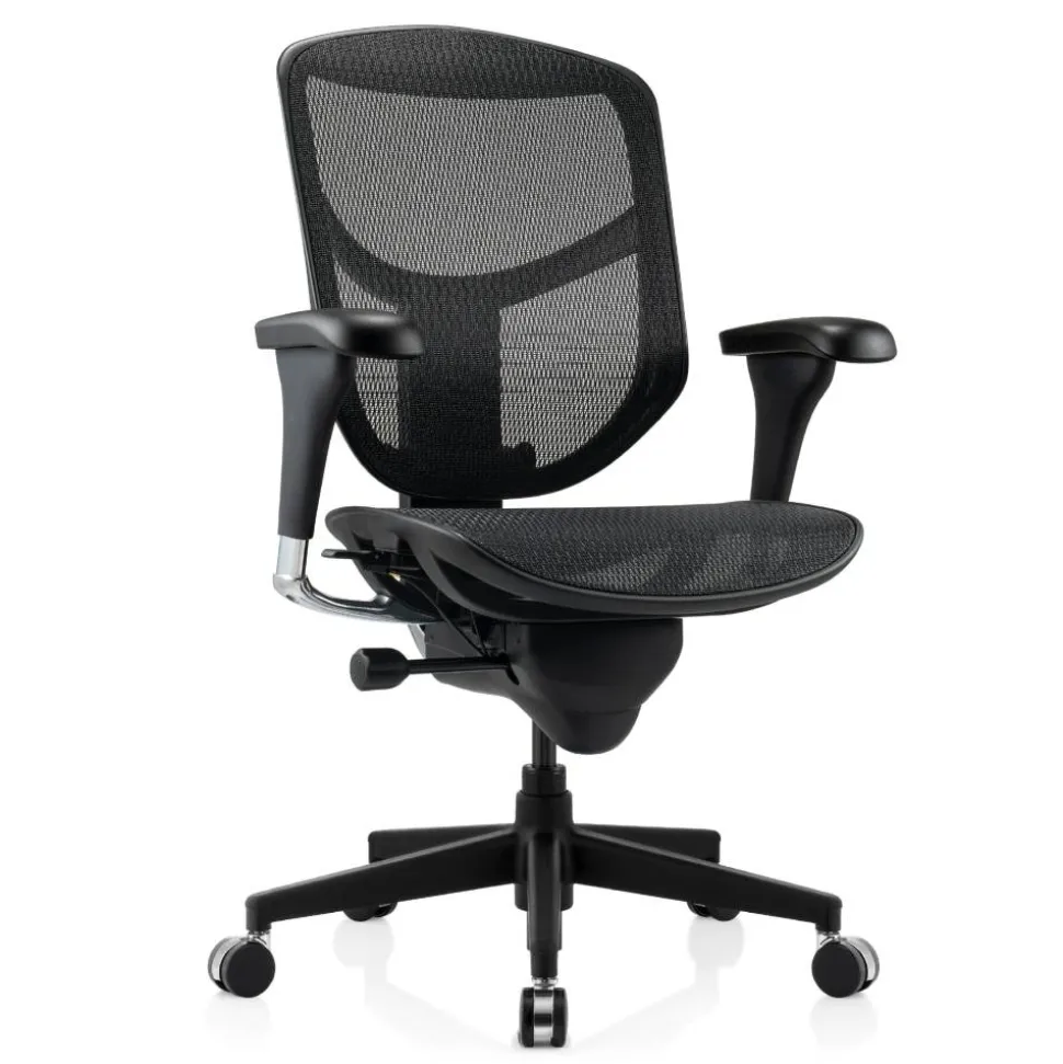 WorkPro Quantum 9000 Series Ergonomic Mesh/Mesh Adjustable-Back Office Chair, Black/Black, BIFMA Compliant