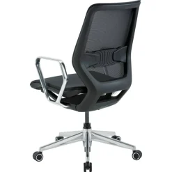 WorkPro Sentrix Ergonomic Mesh/Mesh Mid-Back Manager Office Chair, Fixed Arms, Black, BIFMA Compliant