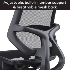 WorkPro 1000 Series Ergonomic Mesh/Mesh Mid-Back Task Office Chair, Black/Black, BIFMA Compliant