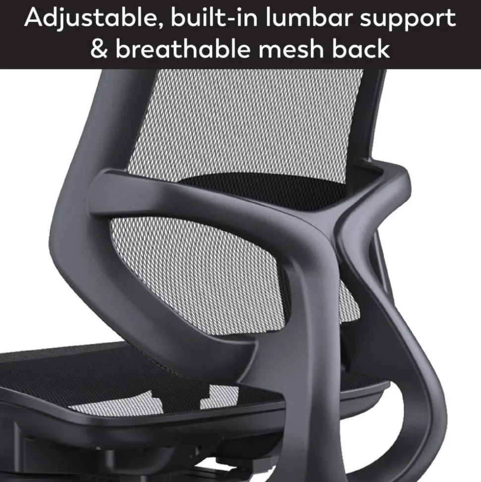 WorkPro 1000 Series Ergonomic Mesh/Mesh Mid-Back Task Office Chair, Black/Black, BIFMA Compliant