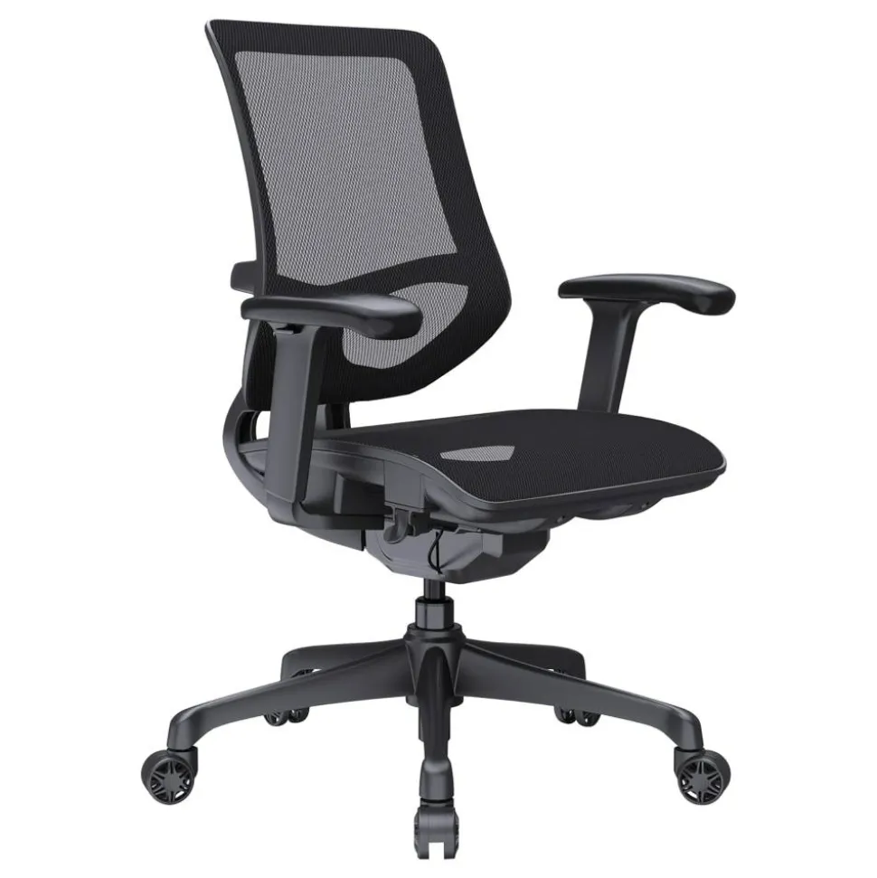 WorkPro 1000 Series Ergonomic Mesh/Mesh Mid-Back Task Office Chair, Black/Black, BIFMA Compliant