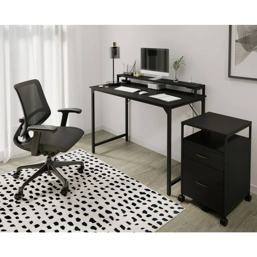 WorkPro 1000 Series Ergonomic Mesh/Mesh Mid-Back Task Office Chair, Black/Black, BIFMA Compliant