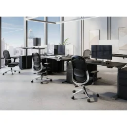 WorkPro Uomo Ergonomic Mesh/Fabric Mid-Back Office Chair, Black/Chrome, BIFMA Compliant