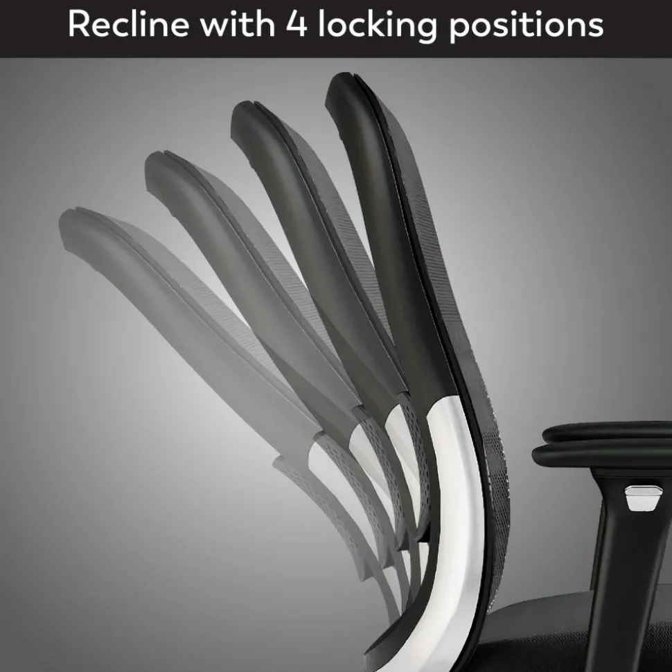 WorkPro Uomo Ergonomic Mesh/Fabric Mid-Back Office Chair, Black/Chrome, BIFMA Compliant