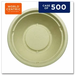 World Centric Fiber Bowls, 24 oz, 7.4 x 7.4 x 2.3, Natural, Paper, 500/Carton