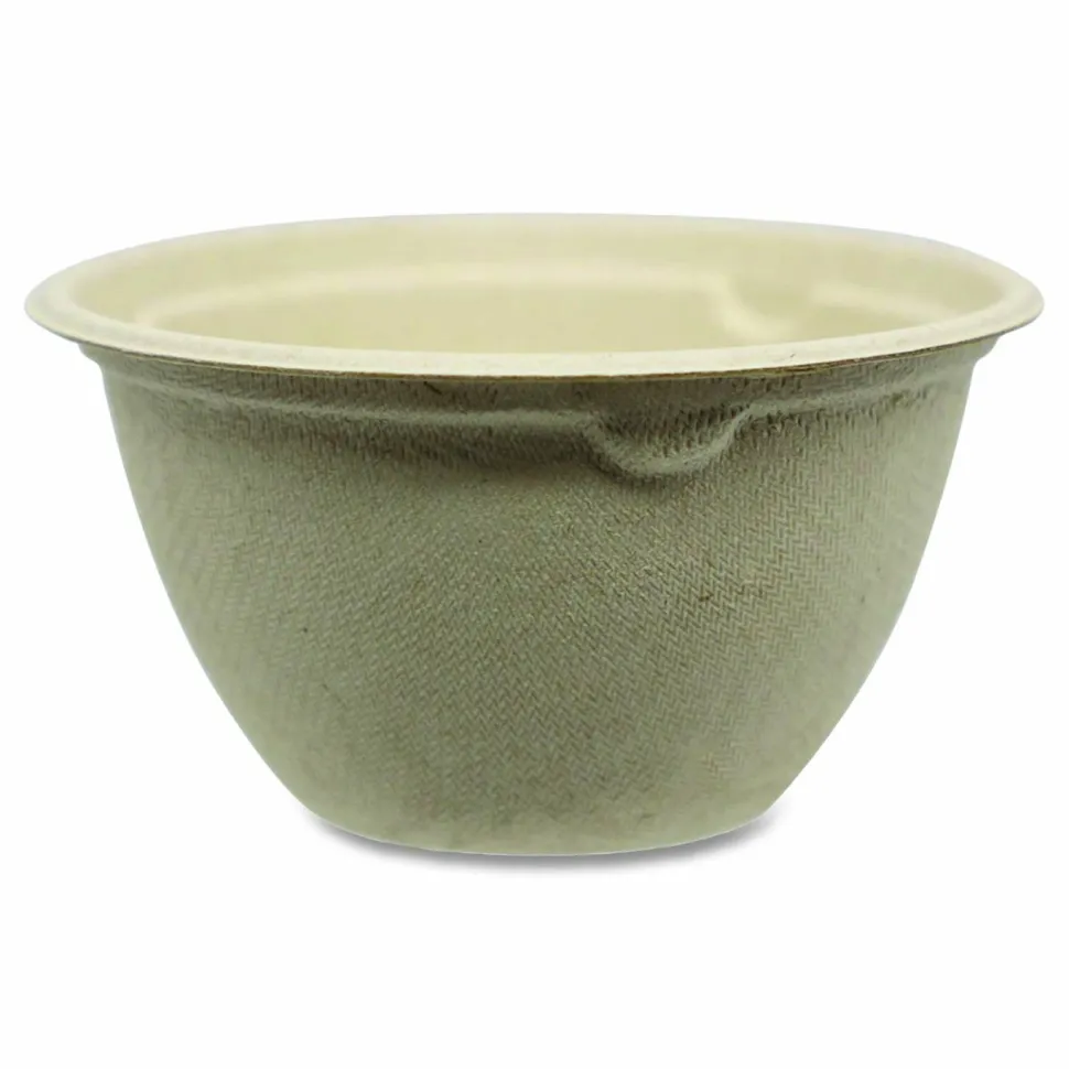 World Centric Fiber Bowls, 6 oz, 3.5 x 3.5 x 2, Natural, Paper, 1,000/Carton