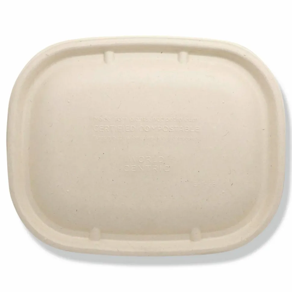 World Centric Fiber Lids for Fiber Containers, 8.9 x 6.9 x 0.4, Natural, Paper, 400/Carton