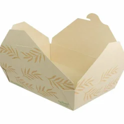 World Centric No Tree Folded Takeout Containers, 50 oz, 6.2 x 8.5 x 1.85, Natural, Sugarcane, 200/Carton