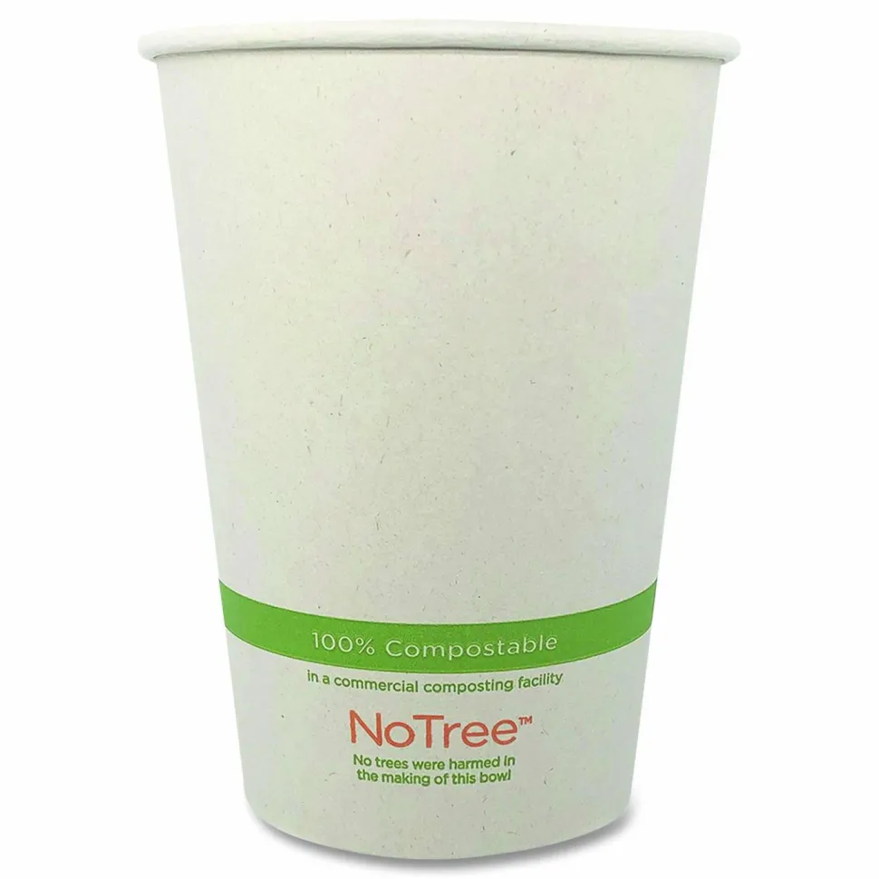 World Centric No Tree Paper Bowls, 32 oz, 4.4" Diameter x 5.8"h, Natural, Sugarcane, 500/Carton