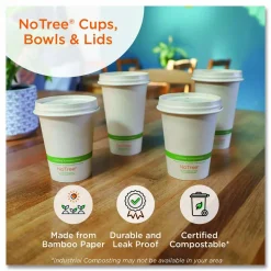 World Centric No Tree Paper Bowls, 8 oz, 3.4" Diameter x 2.3"h, Natural, Sugarcane, 1,000/Carton