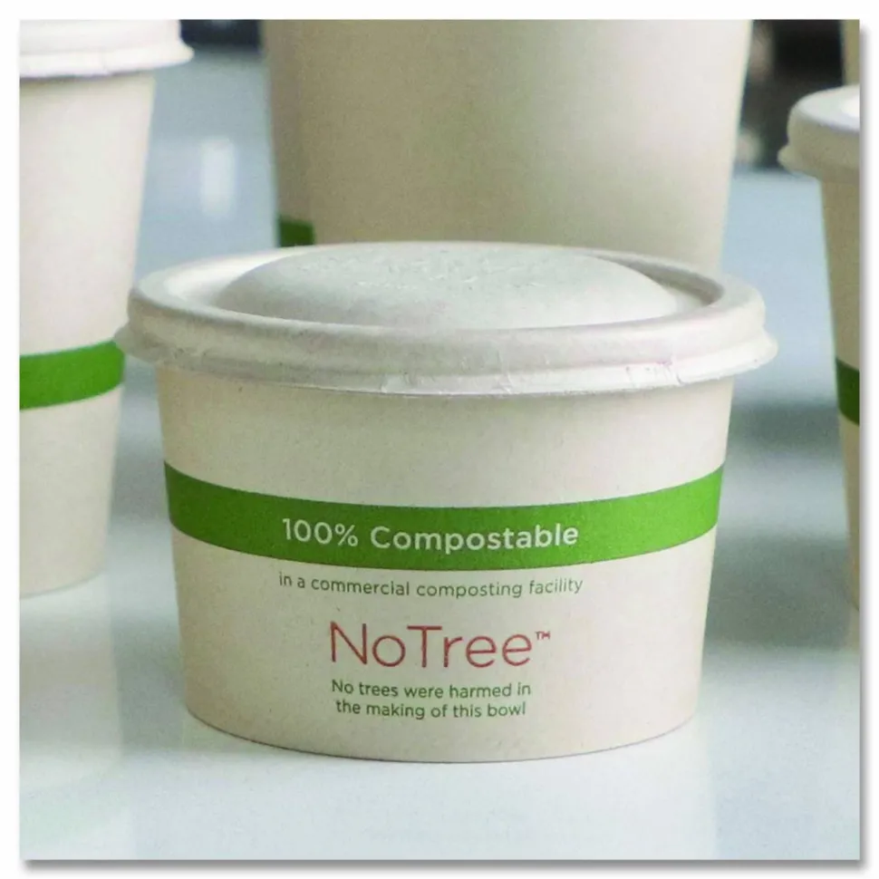 World Centric No Tree Paper Bowls, 8 oz, 3.4" Diameter x 2.3"h, Natural, Sugarcane, 1,000/Carton