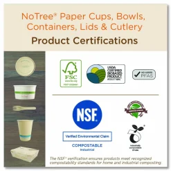 World Centric No Tree Wide Paper Bowls, 24 oz, 5.9" Diameter x 2.4"h, Natural, Sugarcane, 300/Carton