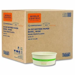 World Centric No Tree Wide Paper Bowls, 24 oz, 5.9