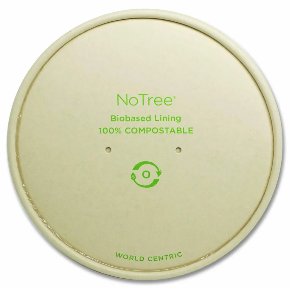 World Centric Paper Lids for Bowls. 5.9" Diameter, Natural, 300/Carton