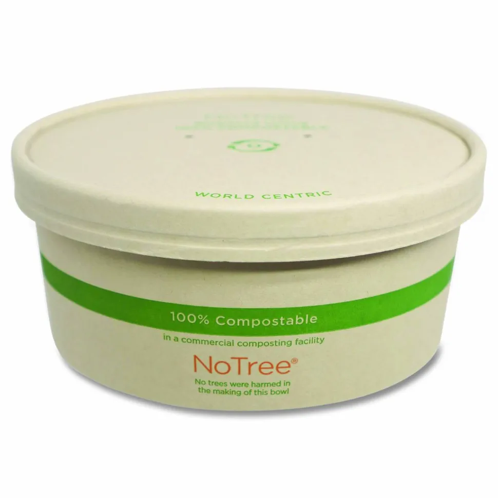 World Centric Paper Lids for Bowls. 5.9" Diameter, Natural, 300/Carton