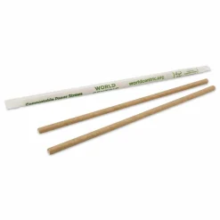 World Centric Sustainable Kraft Paper Straws, Wrapped, 8