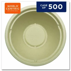 World Centric Fiber Bowls, 32 oz, 7.4 x 7.4 x 3.2, Natural, Paper, 500/Carton