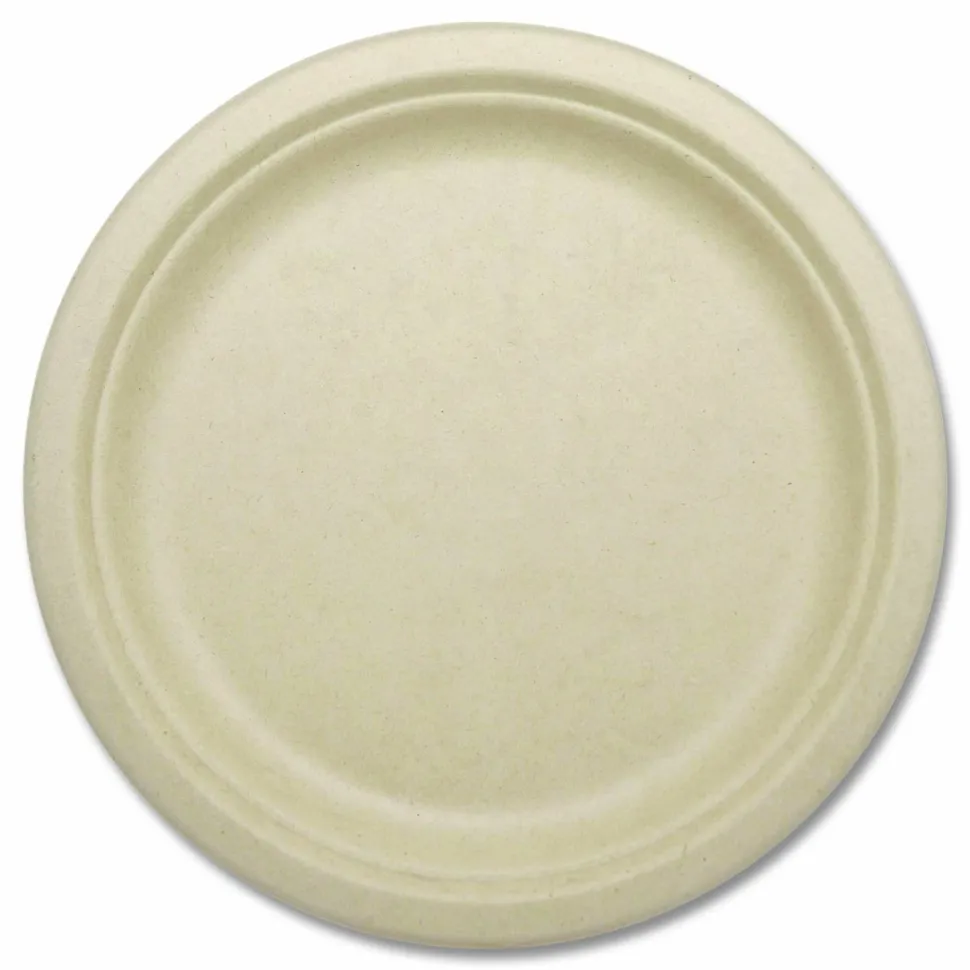 World Centric Fiber Plates, 9" dia, Natural, 20/Pack