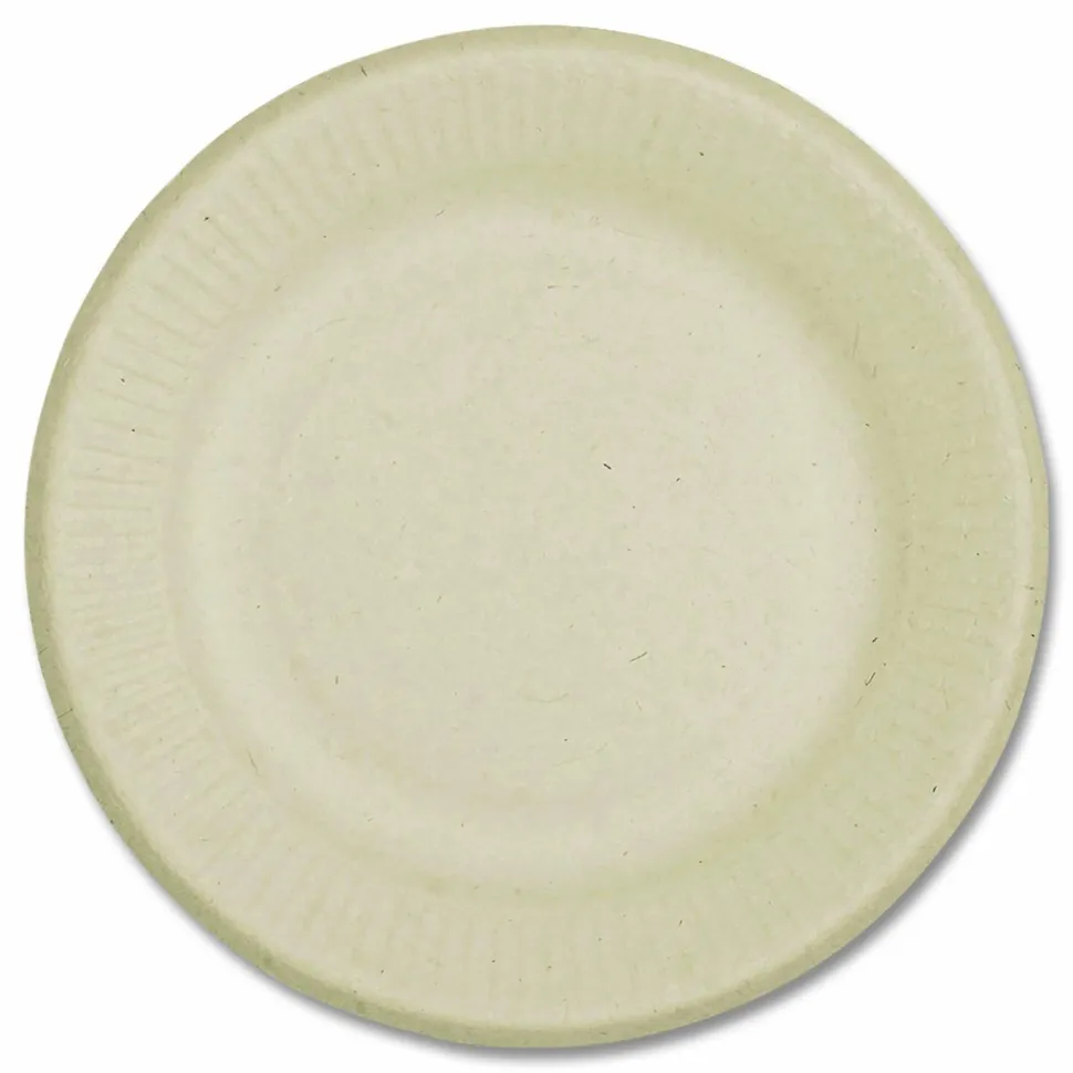World Centric Fiber Plates, 6" dia, Natural, 20/Pack