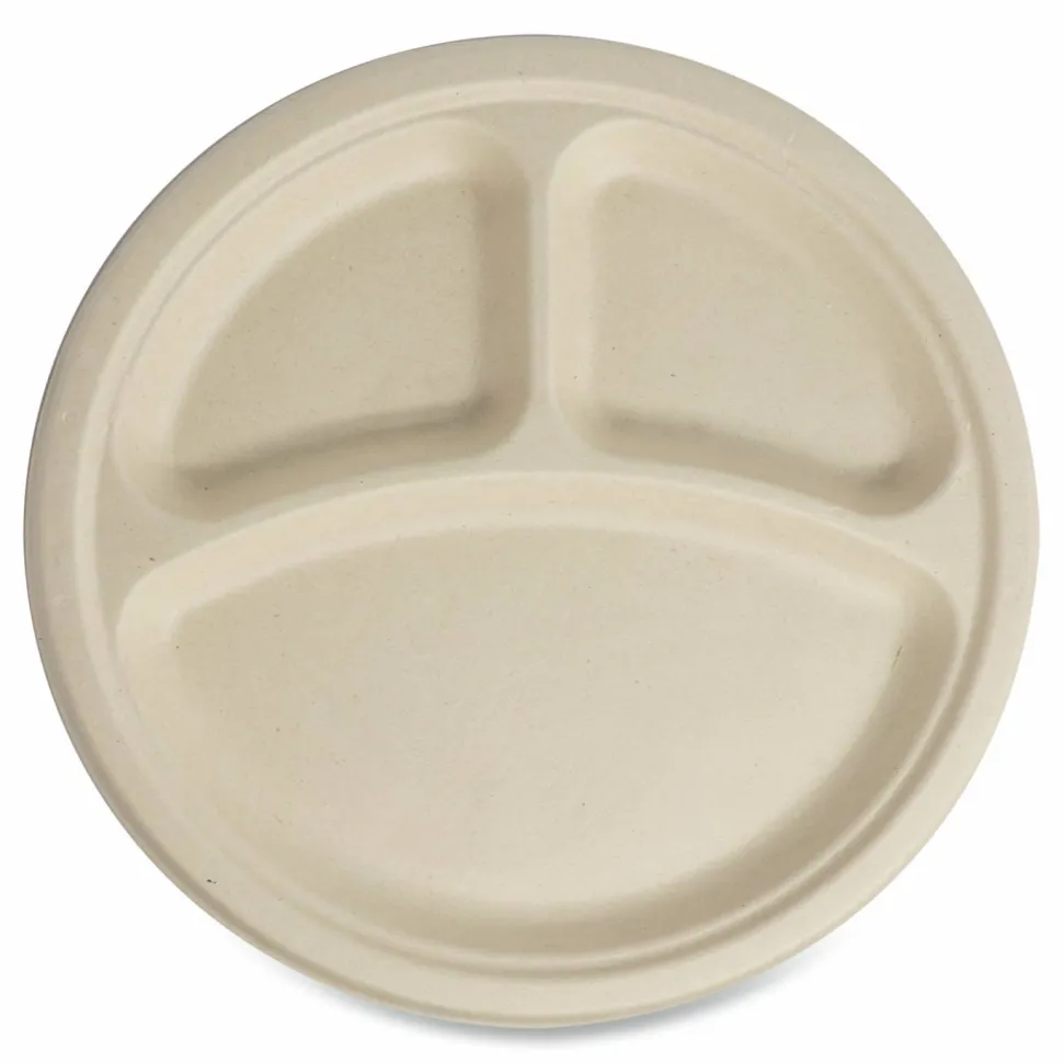 World Centric Fiber Plates, Paper, 10" dia, Natural, 700/Carton