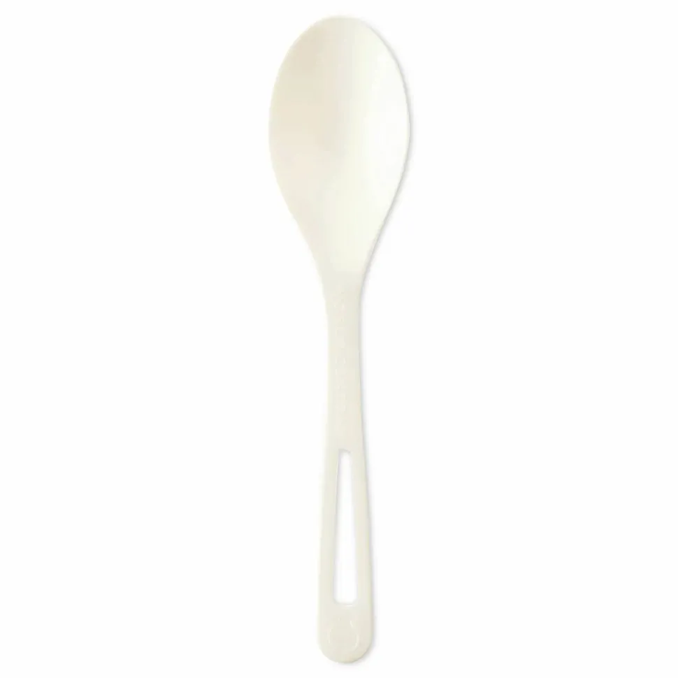 World Centric TPLA Bulk Cutlery, Spoon, Plastic, Light Beige, 1,000/Carton
