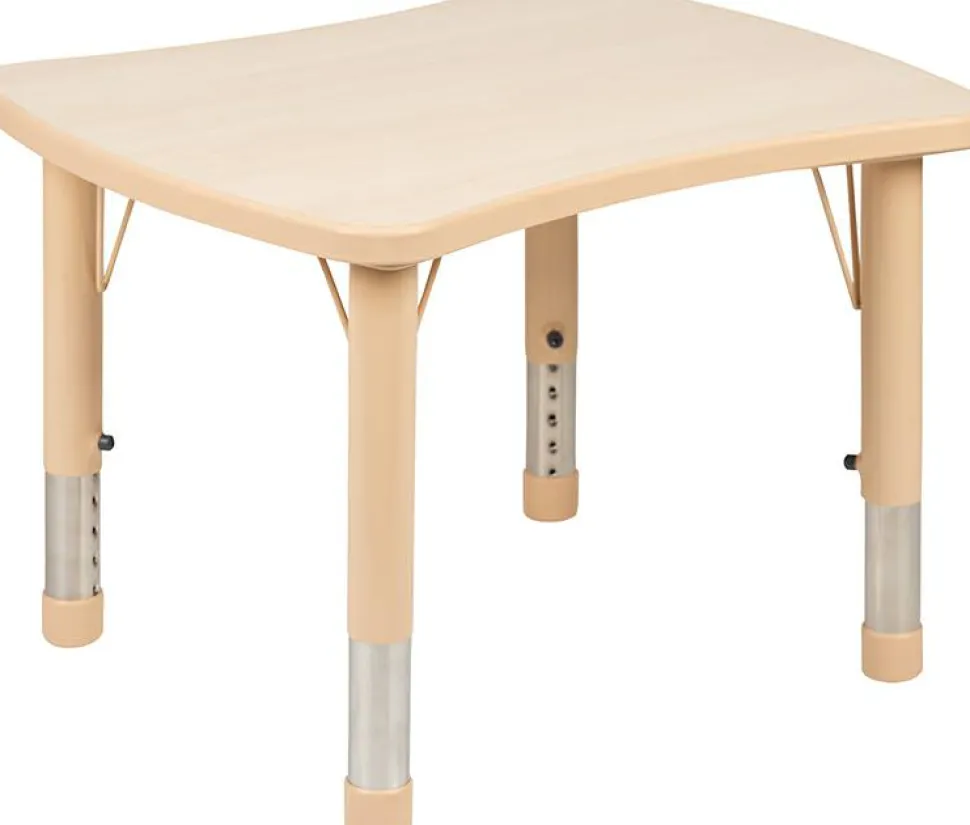 Wren 21.875"W x 26.625"L Rectangular Natural Plastic Height Adjustable Activity Table