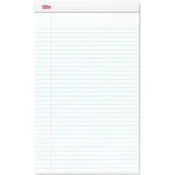 Writing Pads, 8-1/2" x 14", Legal/Wide Ruled, 50 Sheets, White, Pack Of 12 Pads