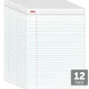 Writing Pads, 8-1/2" x 11-3/4", Legal/Wide Ruled, 50 Sheets, White, Pack Of 12 Pads