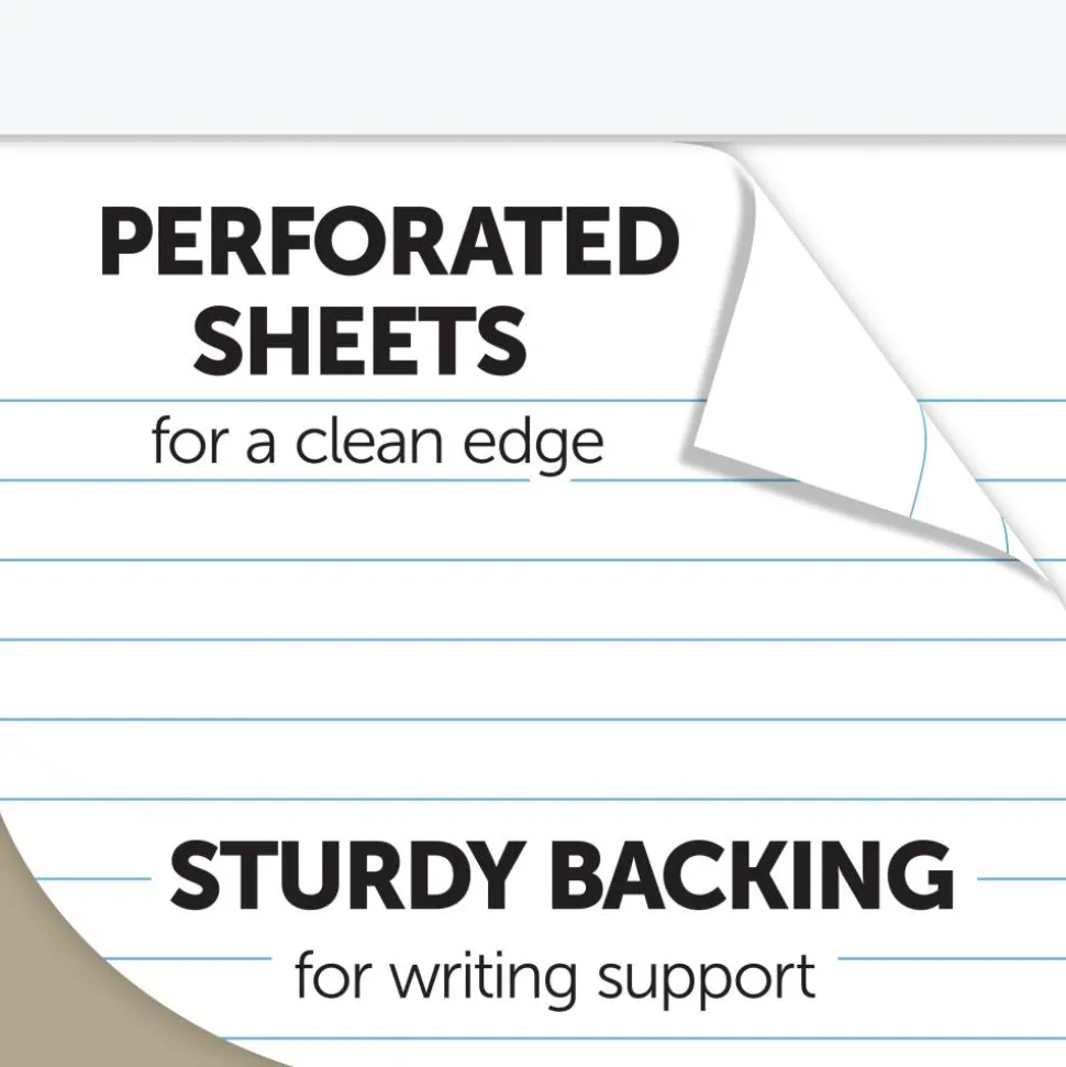Writing Pads, 5" x 8", Narrow Ruled, 50 Sheets, White, Pack Of 12 Pads