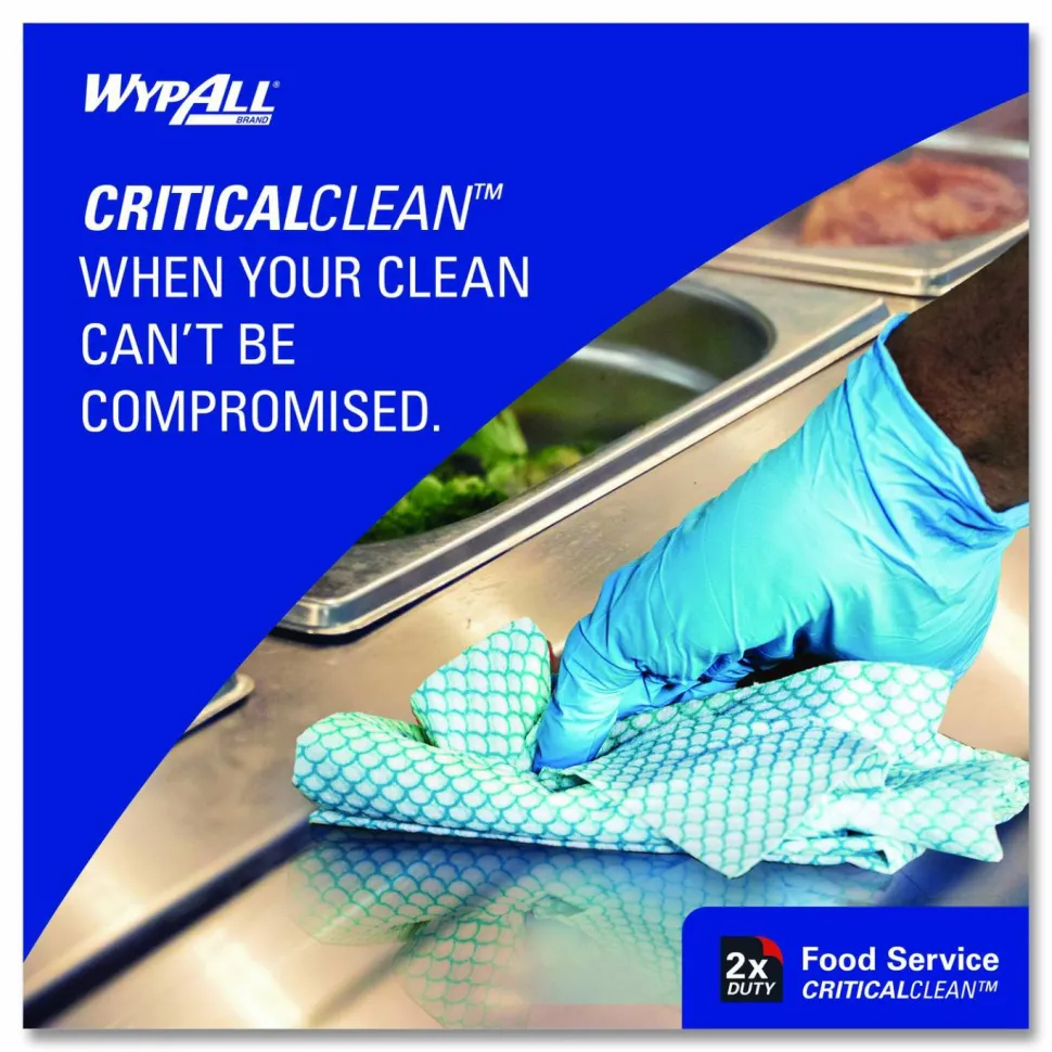 WypAll Foodservice Cloths, 12.5 x 23.5, Blue, 200/Carton