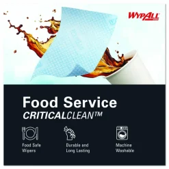WypAll Foodservice Cloths, 12.5 x 23.5, Blue, 200/Carton