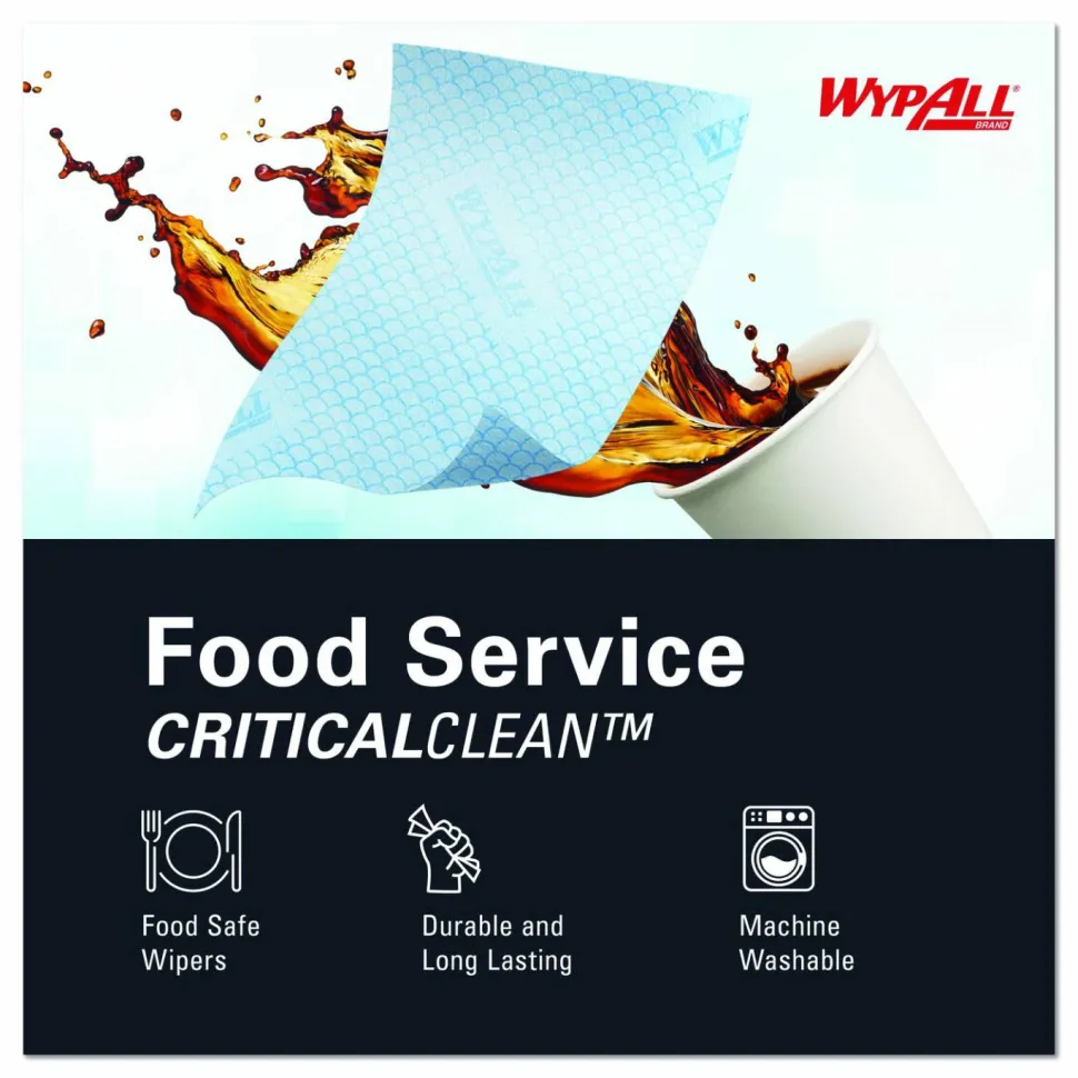 WypAll Foodservice Cloths, 12.5 x 23.5, Blue, 200/Carton
