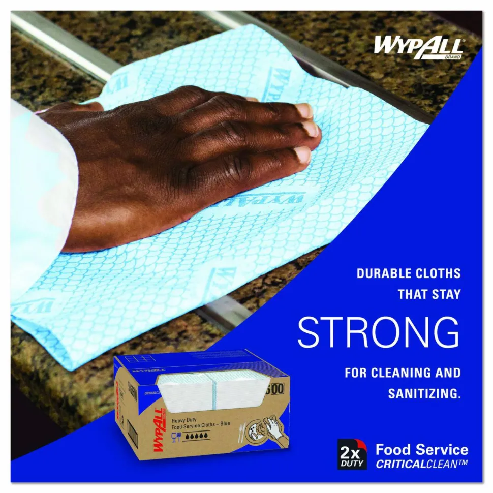 WypAll Foodservice Cloths, 12.5 x 23.5, Blue, 200/Carton