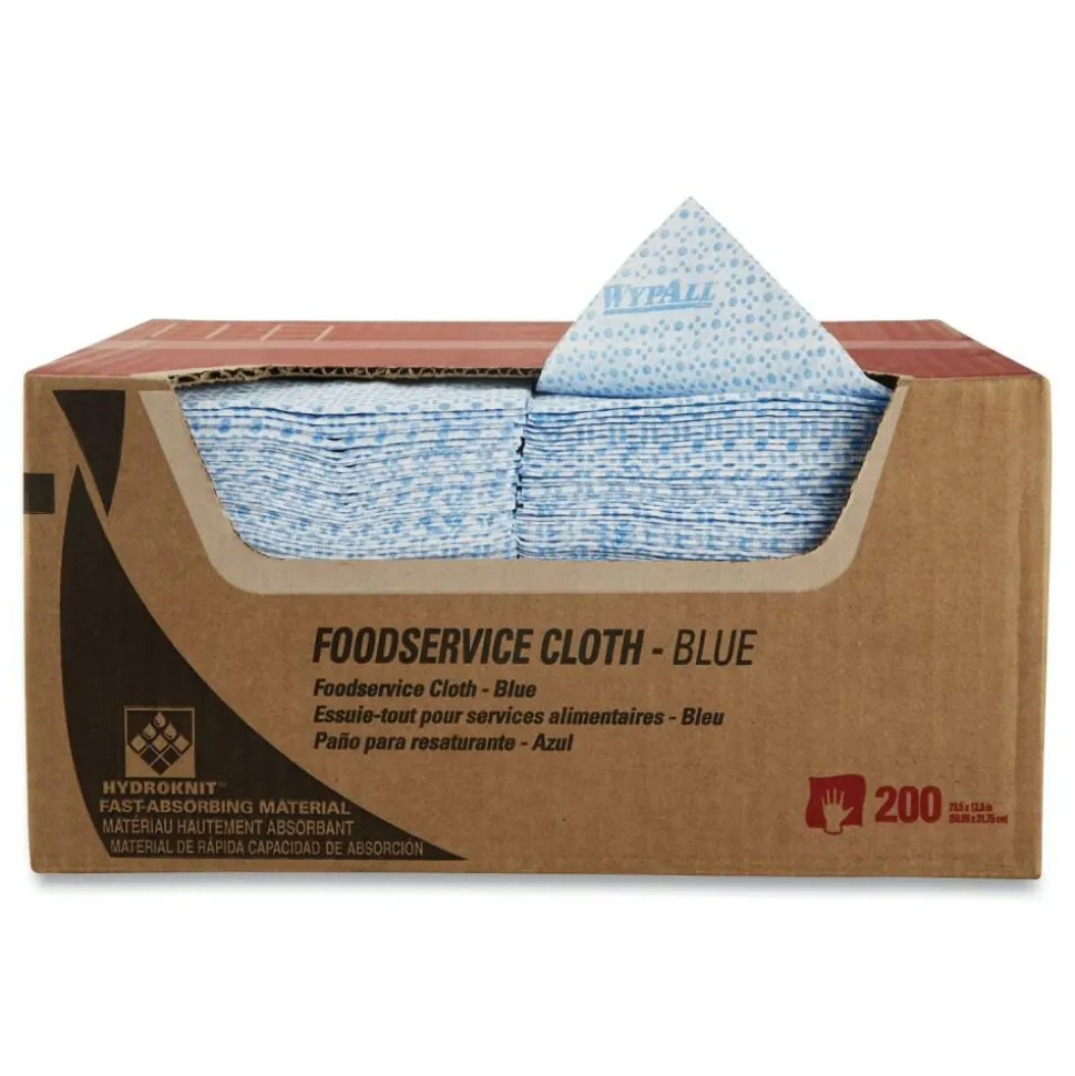 WypAll Foodservice Cloths, 12.5 x 23.5, Blue, 200/Carton