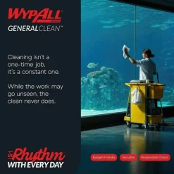 Wypall General Clean X60 Multi-Task Cleaning Cloths, 8-3/8" x 16-13/16", 118 Cloths Per Box, Carton Of 10 Boxes