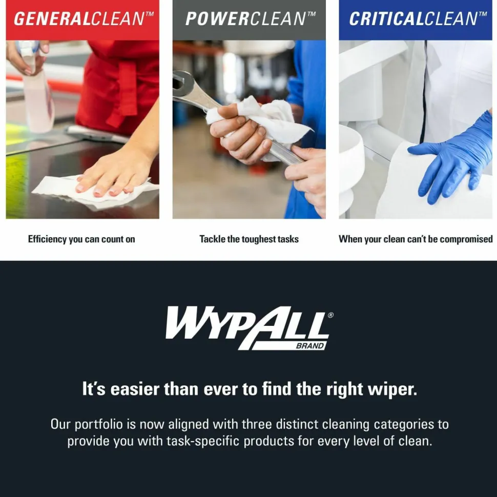WypAll L10 SANI-PREP Dairy Towels, Banded, 2-Ply, 9.3 x 10.5, Unscented, White, 200/Pack, 12 Packs/Carton
