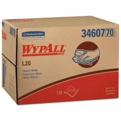 WypAll L20 Towels, BRAG Box, 11.1 x 16.8, Unscented, White, 176/Box
