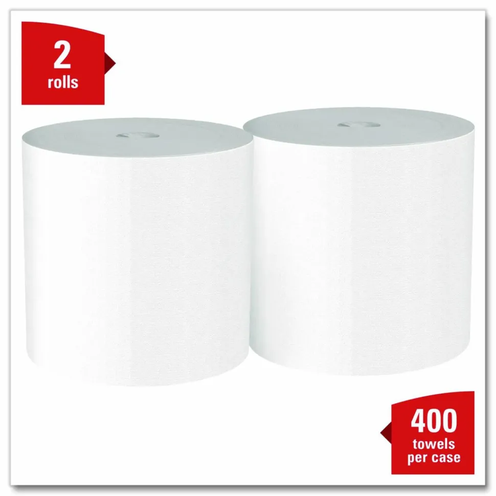 WypAll L40 Towels, Center-Pull, 10 x 13.2, White, 200/Roll, 2/Carton