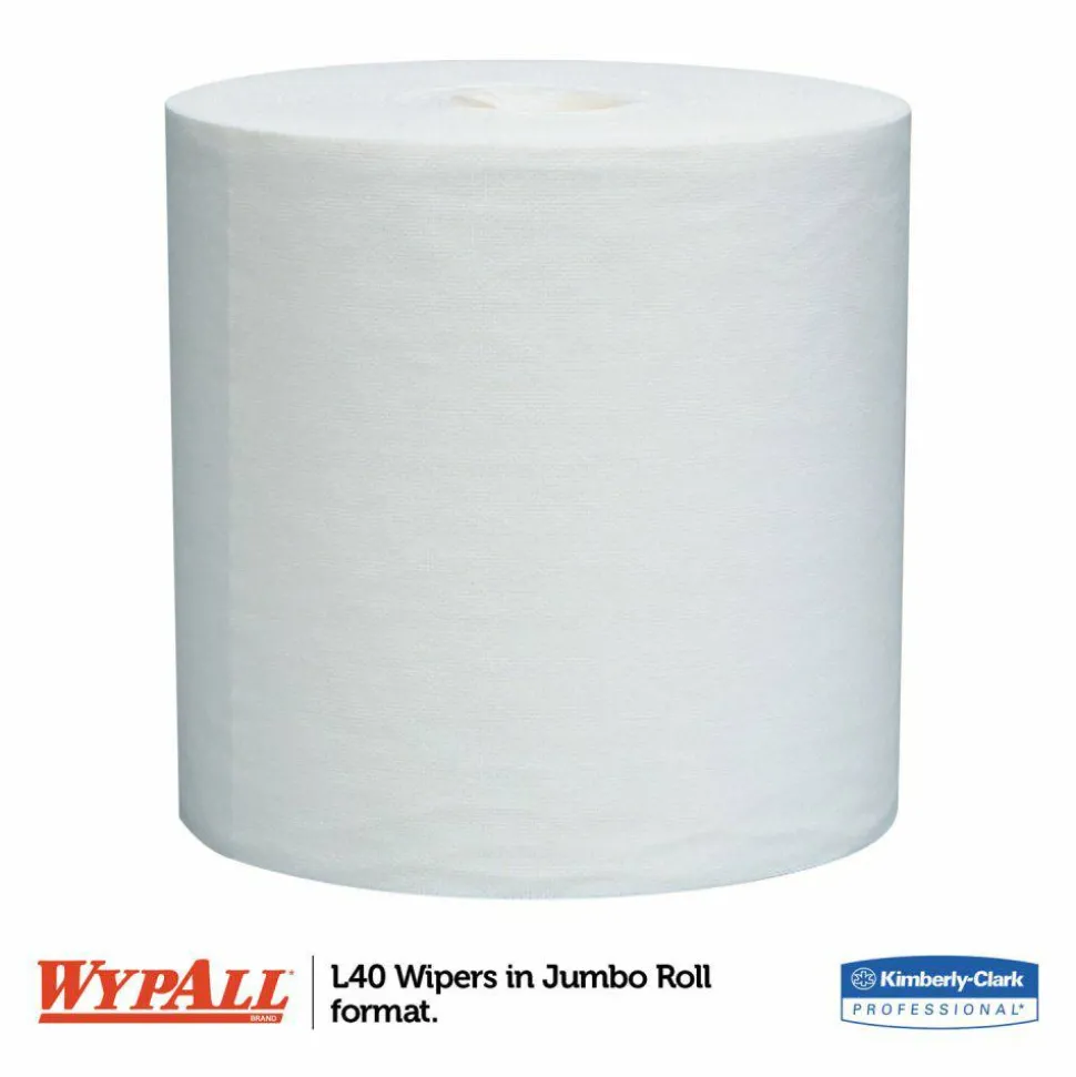 WypAll L40 Towels, Jumbo Roll, 12.5 x 12.2, White, 750/Roll