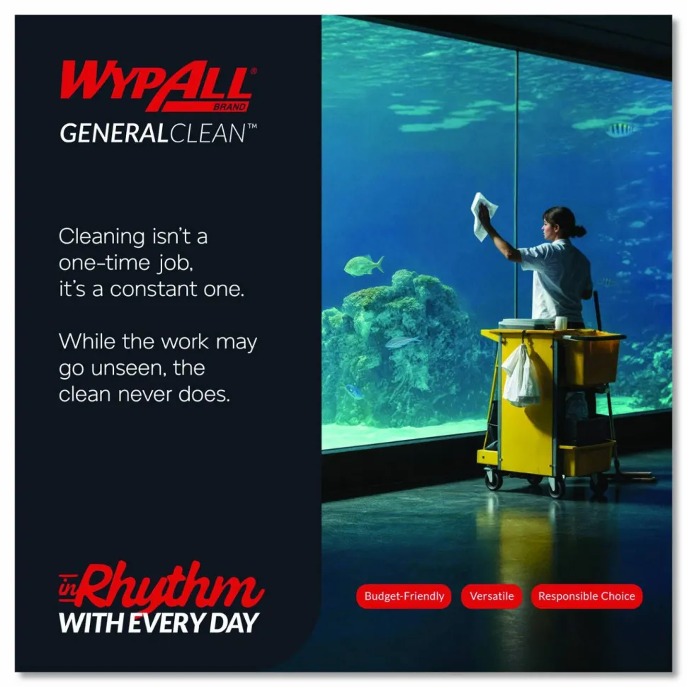 WypAll L20 Towels, POP-UP Box, 4-Ply, 9.1 x 16.8, Unscented, White, 88/Box, 10 Boxes/Carton