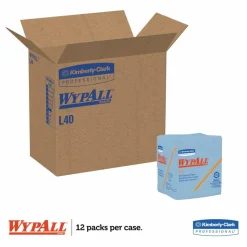 WypAll L40 Wiper, 1/4 Fold, Blue, 12.5 x 12, 56/Box, 12 Boxes/Carton