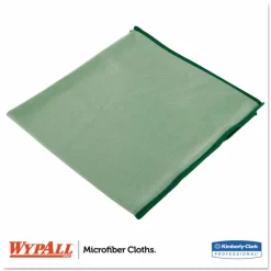 WypAll Microfiber Cloths, Reusable, 15.75 x 15.75, Green, 24/Carton